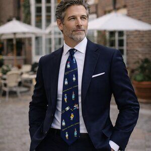 Harley Refsal Woodcarving Silk Tie – Decorah Iowa Folk Art Handmade Tie